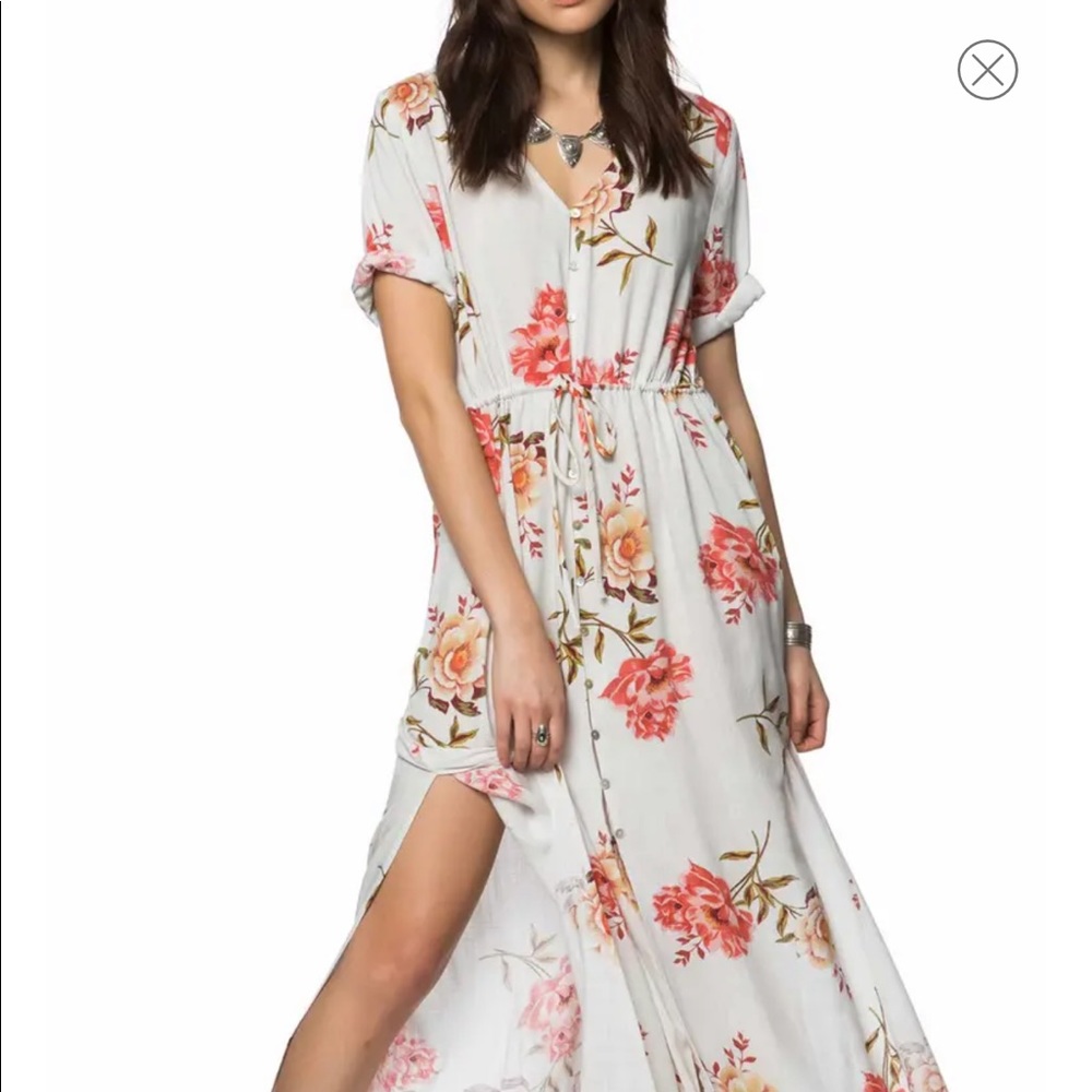 O’Neill Floral Maxi Button Dress Sz S